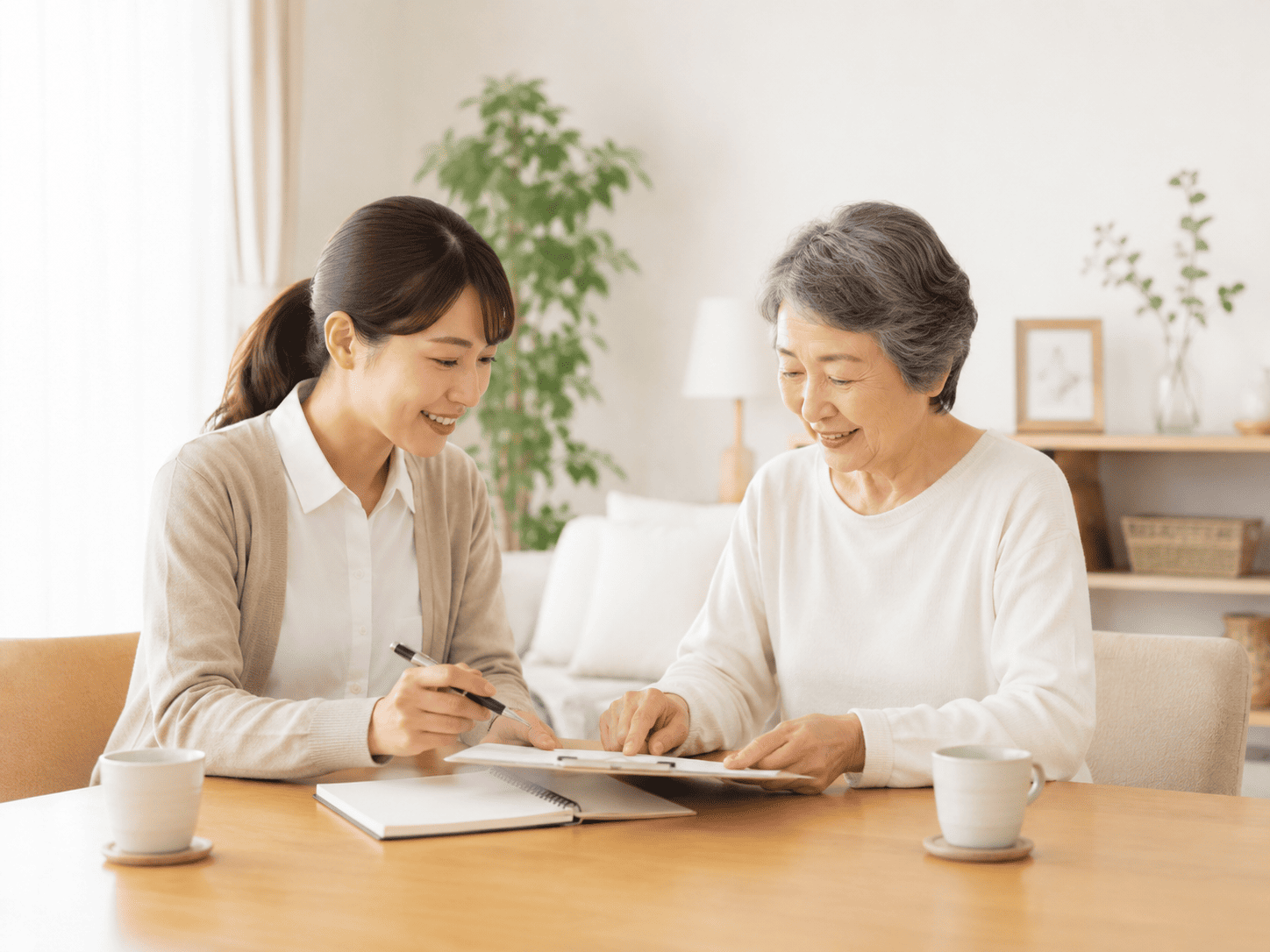 スタッフがメモを取りながらご依頼内容を確認している様子